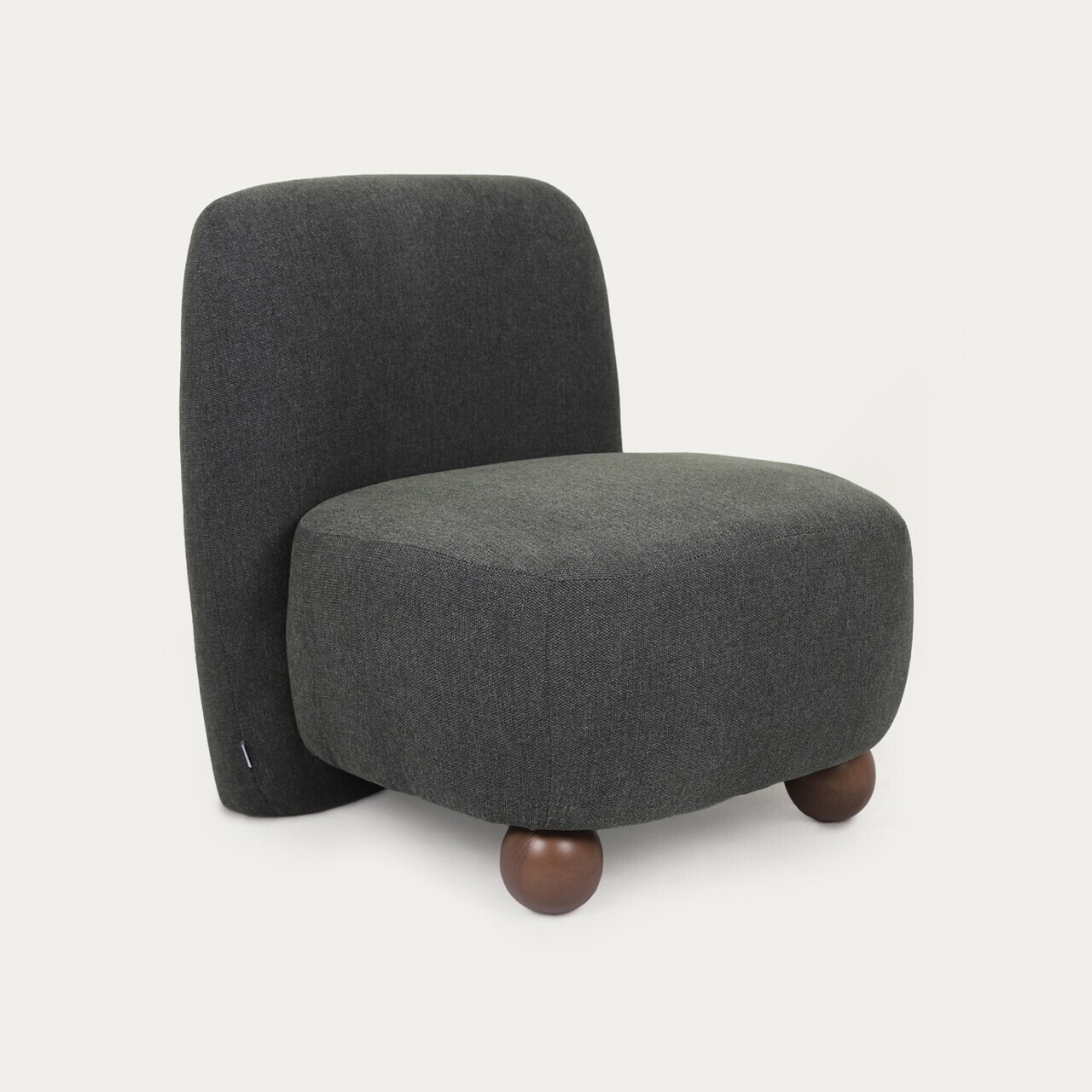 Fotoliu Norello, Homla, 77x66x77 cm, MDF/poliester, gri inchis/maro — imaginea 2