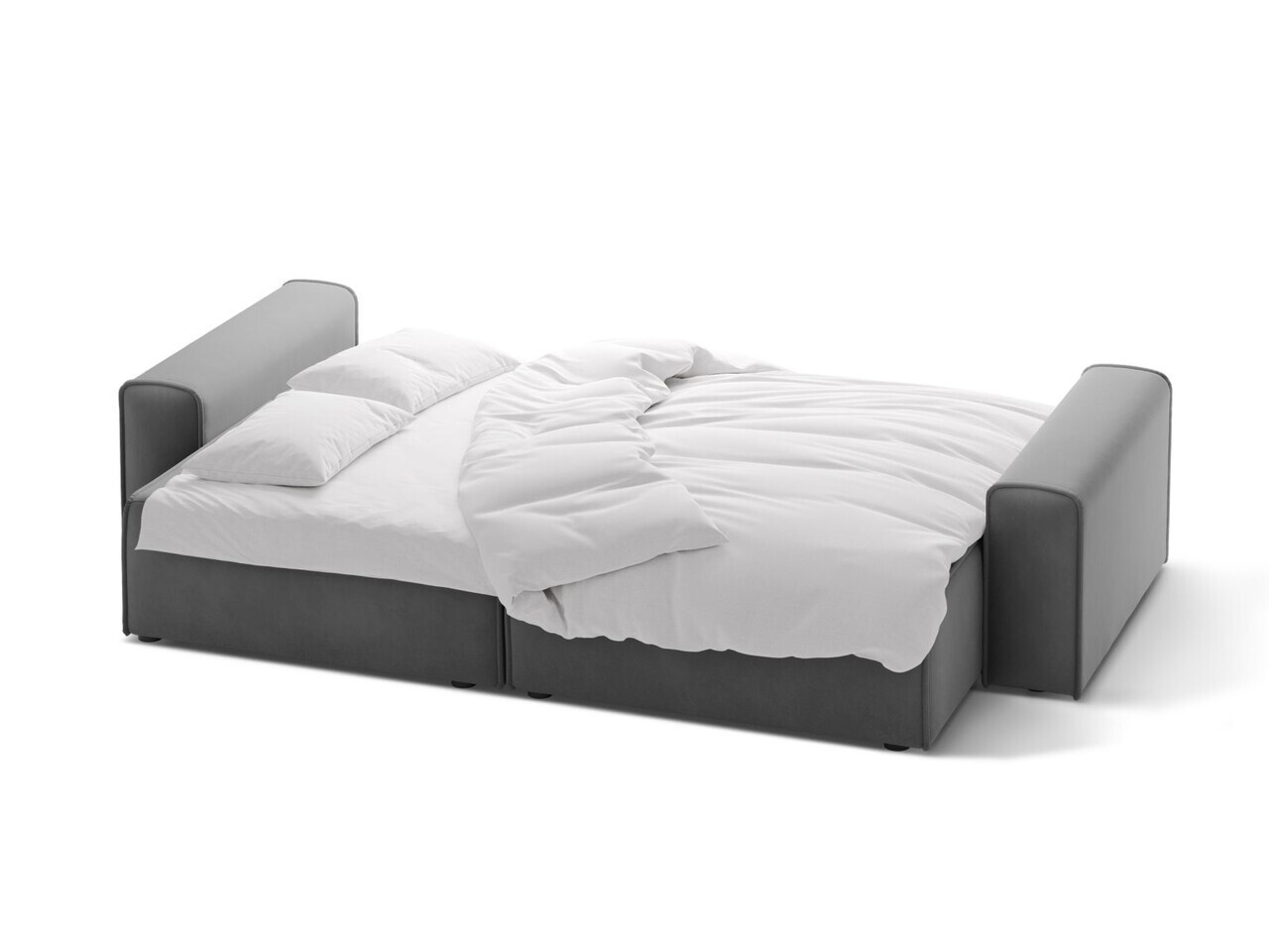 Canapea extensibila 3 locuri, Victor, Micadoni Home, 246x100x83 cm, catifea, gri — imaginea 3