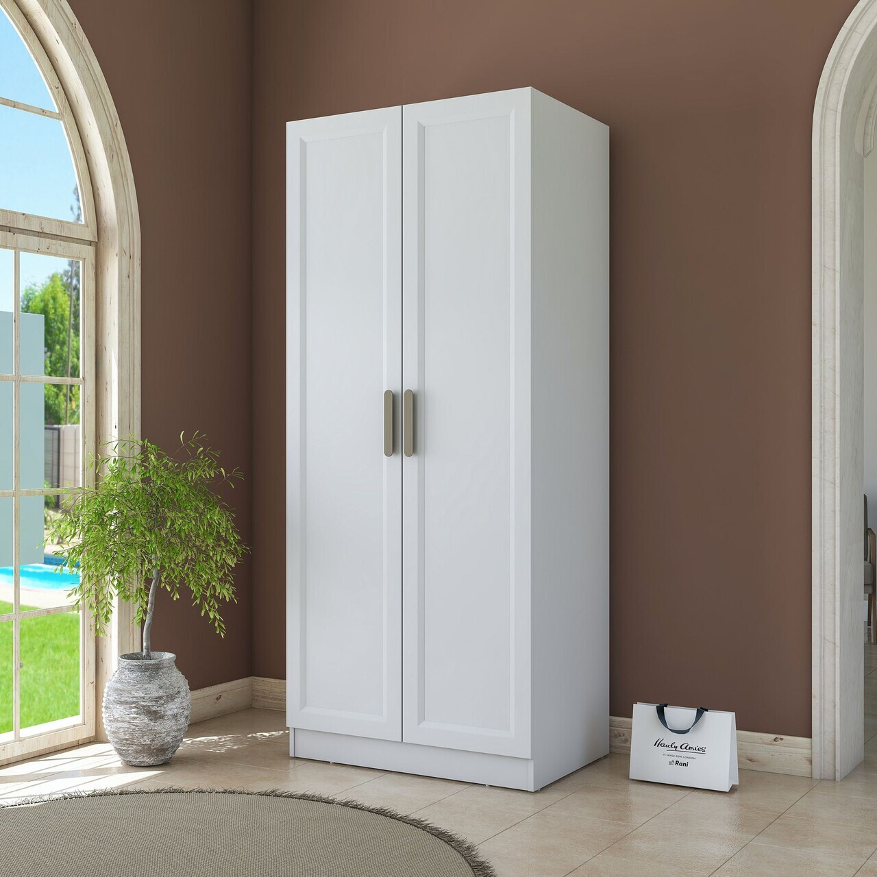 Dulap pentru haine Hanah Home BA220 90x210x57.5 cm PAL MELAMINAT CALITATE E1 Alb