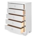 Comoda inalta, Opera, 79 x 40 x 116 cm, mdf/oglinda, alb mat