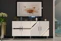 Consola, Olivia, Fuga KB150, 150x75x35 cm, PAL, Alb / Argintiu