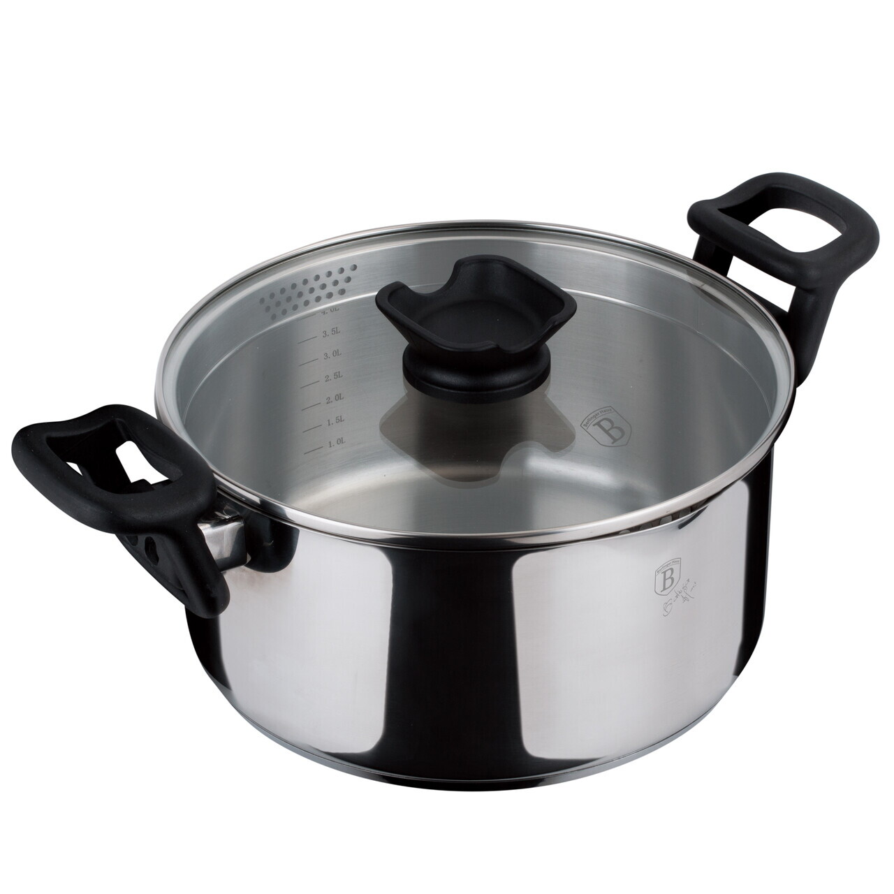 Oala cu capac Berlinger Haus, Silver Jewellery, 24 cm, 5.2 L, inox, argintiu - imagine 3