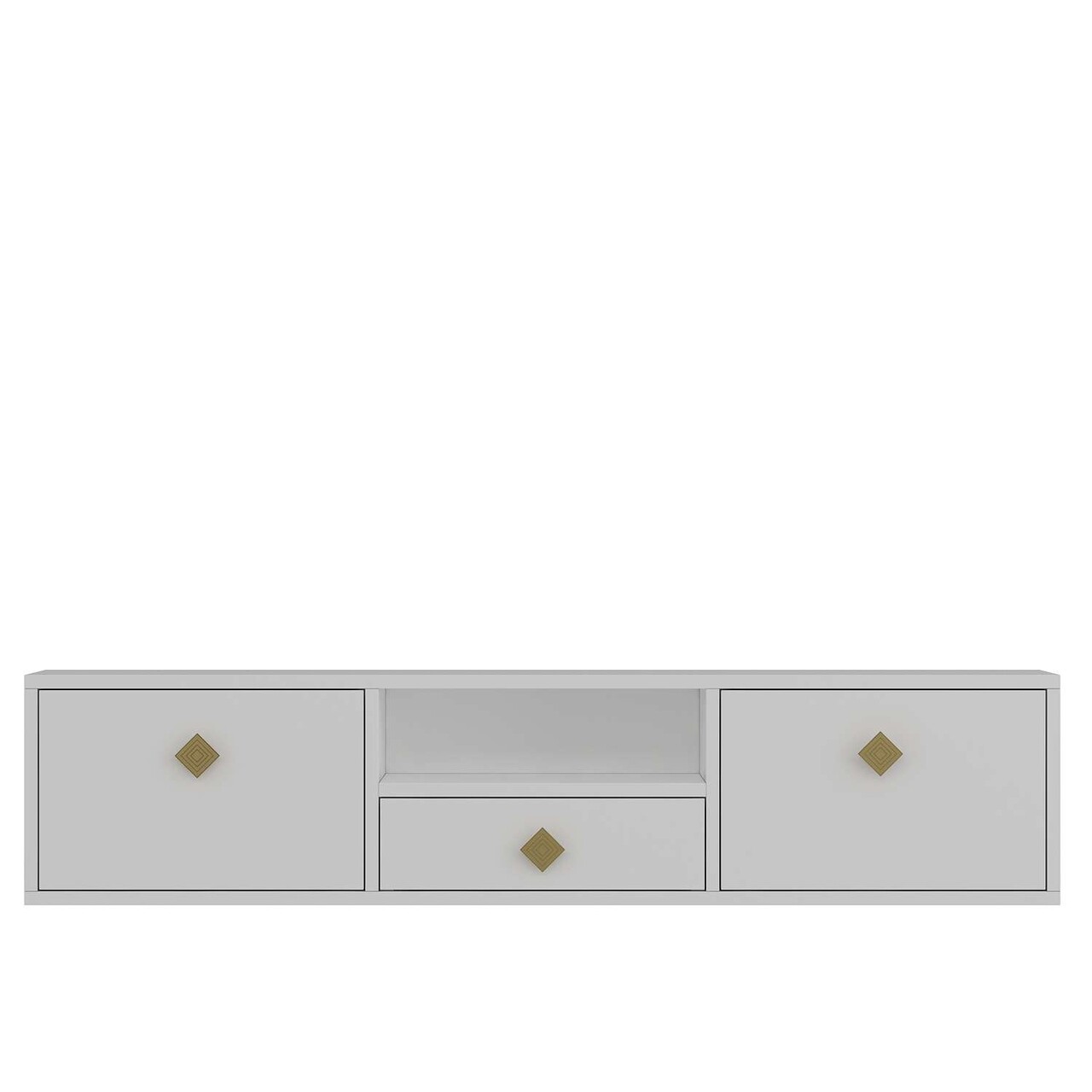 Comoda TV, Hanah Home, 1305-DROP-1, 140x30x30 cm, PAL , Alb/Auriu - view 3