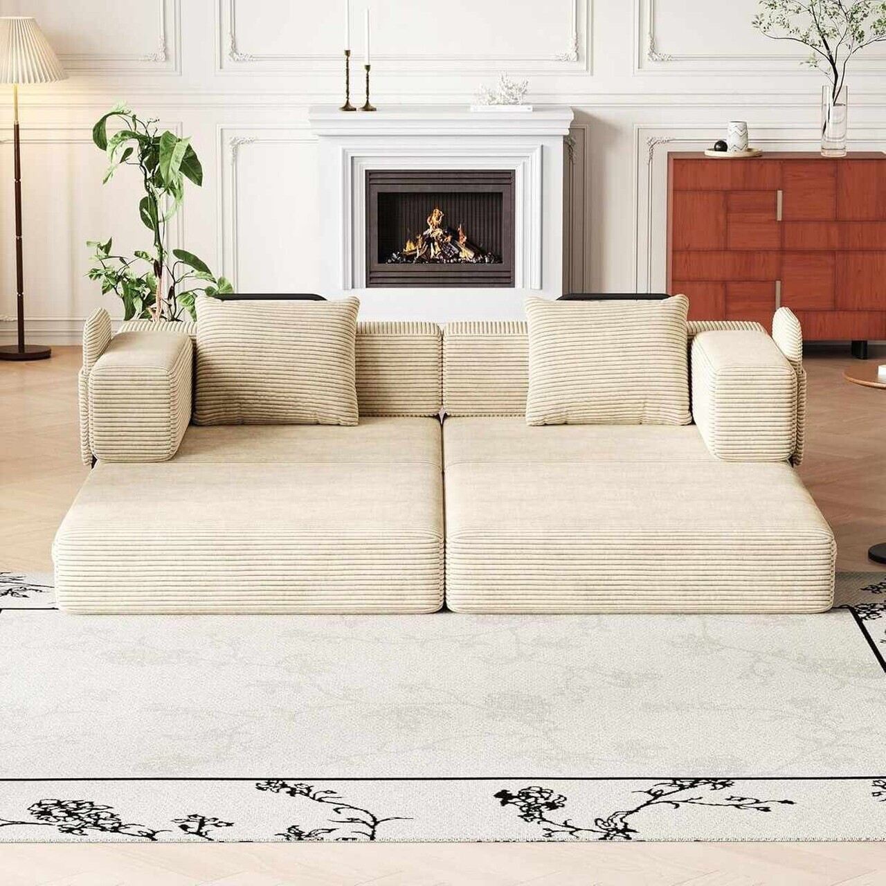 Canapea extensibila 3 locuri, Atelier del Sofa, 326NYR1154, Crem — imaginea 7