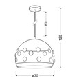 Lustra Jolina, Candellux, 30 x 120 cm, 1 x E27, 40W, negru