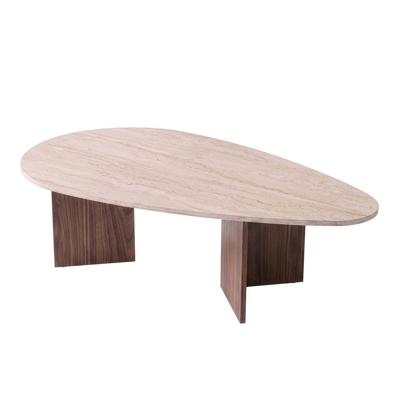 Masuta de cafea, Hanah Home, Flap, 139.5x42x79.5 cm, PAL, Travertin / Nuc Milano — imaginea 2