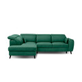 Coltar extensibil stanga 4 locuri ELTAP, LT-35LU, Noble, 255x201x100 cm, lemn/poliester, verde inchis