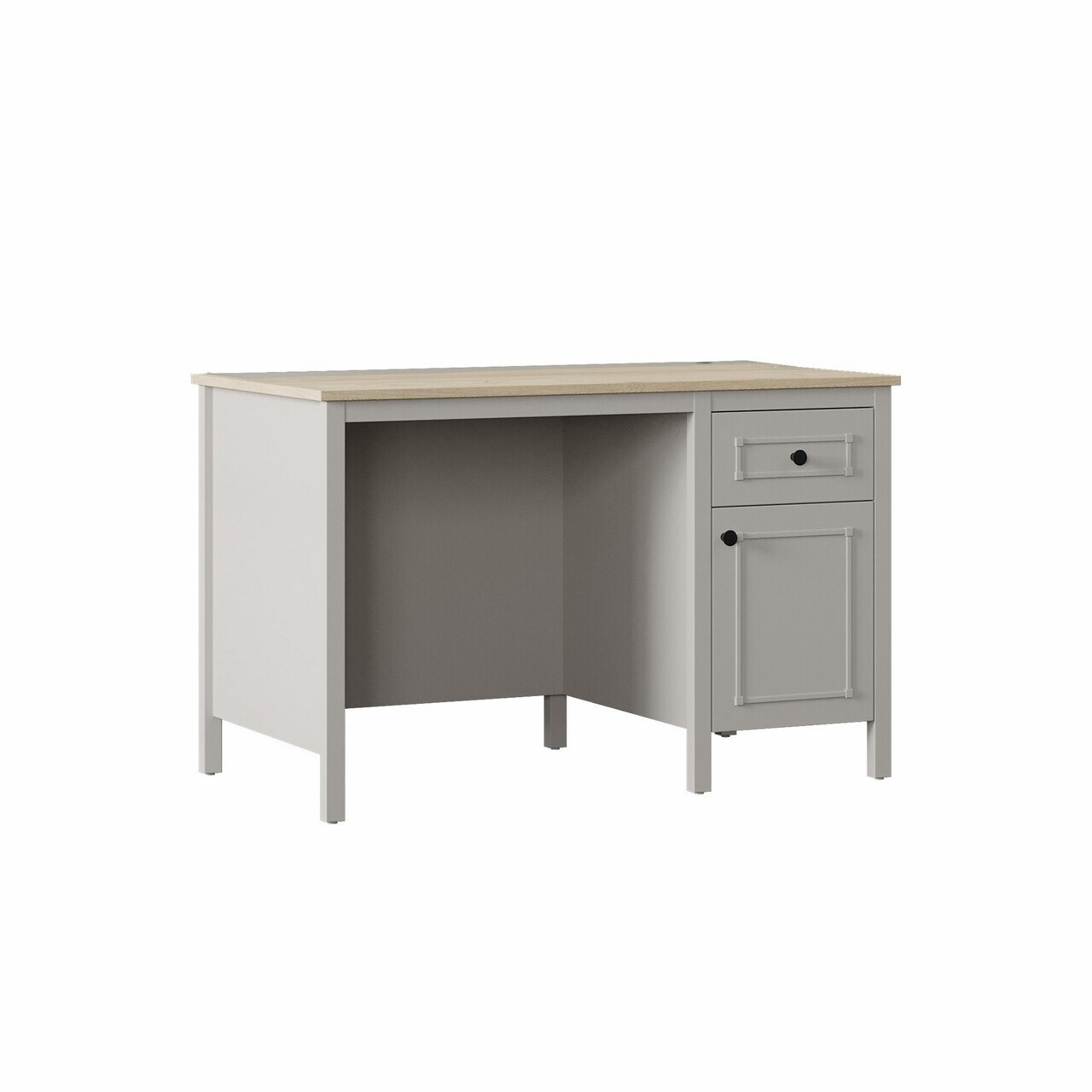 Birou, Hanah Home, Sento, 120x77.3x65 cm, PAL MELAMINAT, Gri / Stejar — imaginea 4