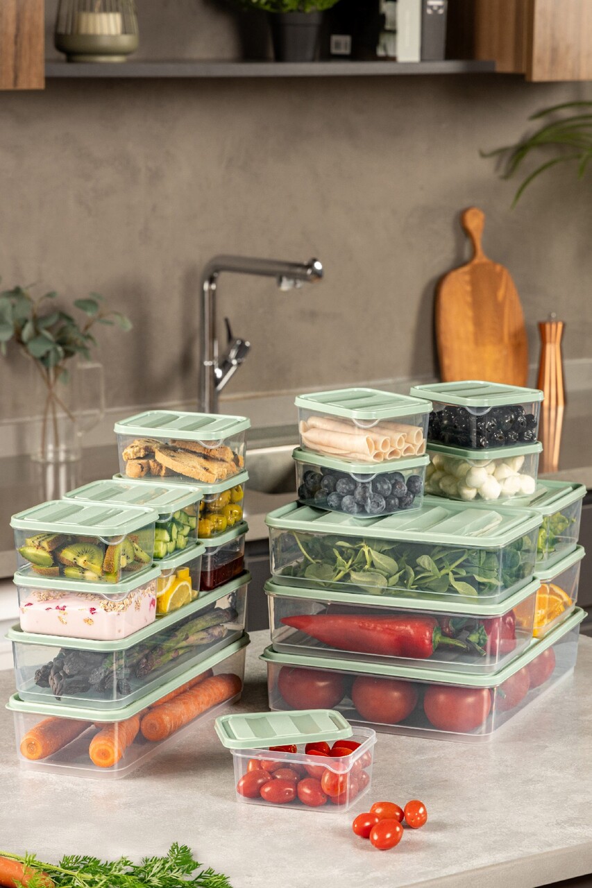 Set recipiente depozitare, Hermia, 964FRM5728, Dimensiune: 23 x 15 x 7 cm / 1750 ml (4 bucăți), Verde menta - imagine 3