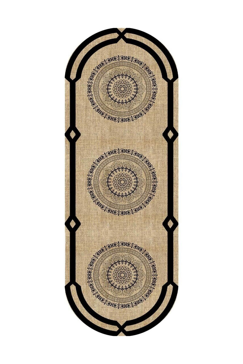 Covor, DC-4080-YOLLUK-49, 160x300 cm, Poliester, Negru — imaginea 2