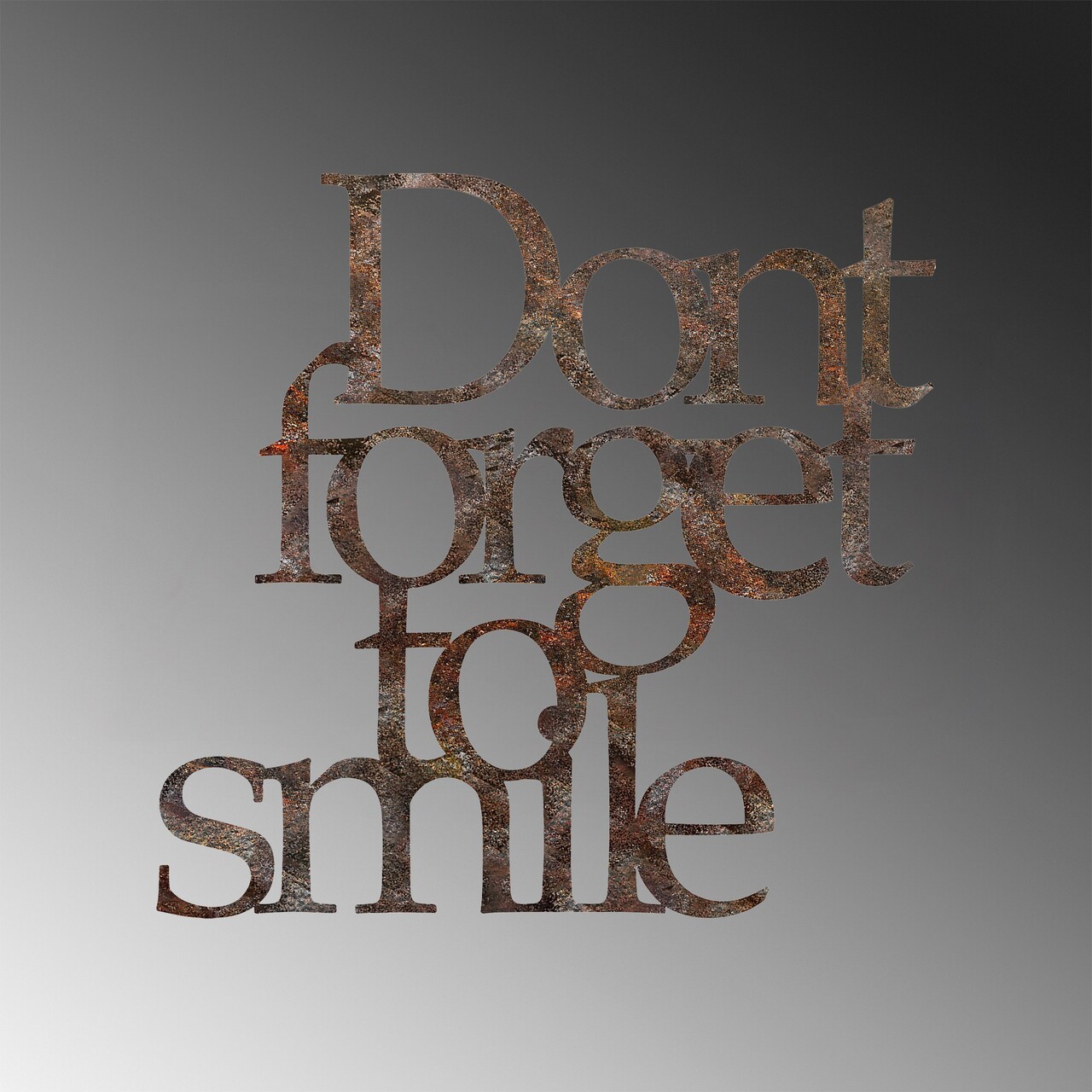 Decoratiune de perete, Rusty Dont Forget For Smile, Dimensiune: 67 x 70 cm, Maro antichizat - view 6
