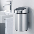 Cos de gunoi cu soft touch, Brabantia, White, cu fixare pe perete, 3 L, 18.4x18x28 cm, otel, alb
