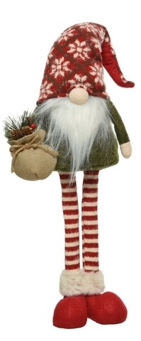 Decoratiune Gnome man w bag, Decoris, 18x12x74 cm, poliester, multicolor