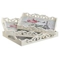 Set 3 tavi pentru servire Flowers, InArt, 39x30.5x6 cm, lemn de mesteacan
