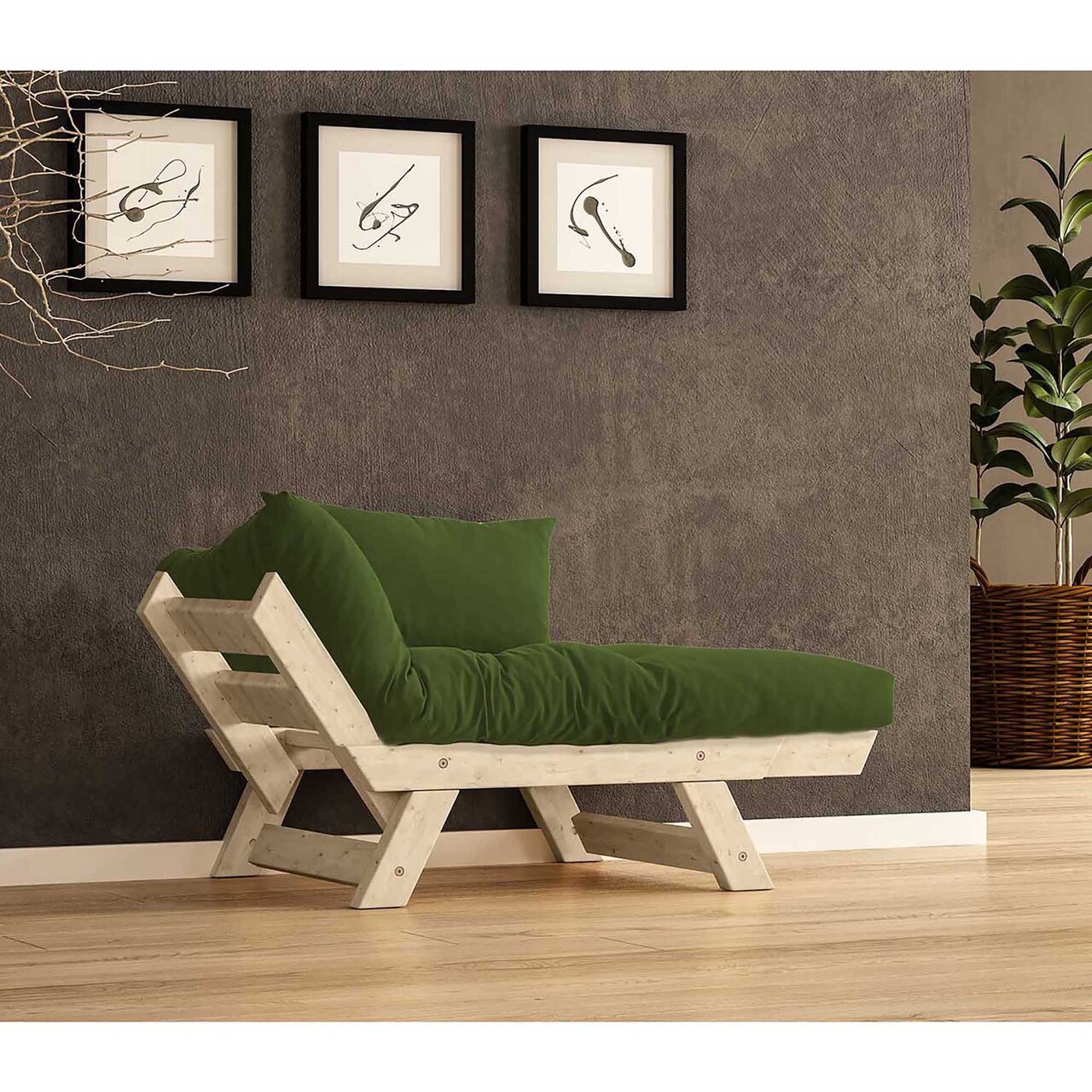 Fotoliu de gradina, Hanah Home, CPT8150-140, Natural/Verde - view 2