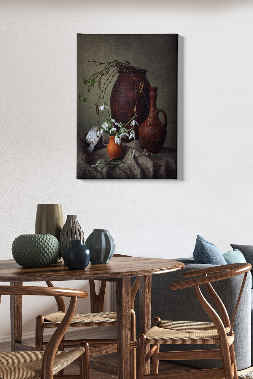 Tablou decorativ Kanvas Tablo (50 x 70) PÂNZĂ Lemn (Grosime: 3 cm Multicolor