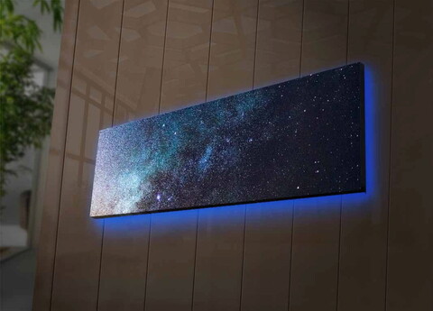 Tablou decorativ cu lumina LED, 3090NASA-012, Canvas, 30 x 90 cm, Multicolor Ledda