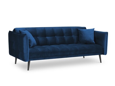 Poza Canapea extensibila, Canna, Mazzini Sofas, 3 locuri, 225x100x85 cm, catifea, albastru regal