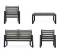 Set mobilier pentru gradina/terasa 4 piese Captiva, Bizzotto, aluminiu/textilena, gri carbune