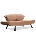 Canapea extensibilă cu 2 locuri, Futon, 859FTN2869, Metal, Maro deschis