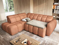 Coltar extensibil stanga 4 locuri ELTAP, LT-24XIL, Falconn, 258x208x107 cm, lemn/poliester, portocaliu