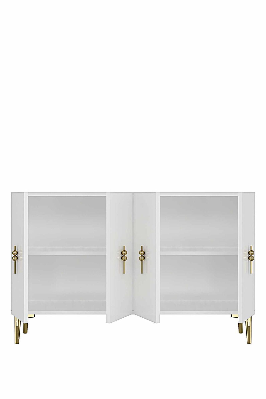 Consola, Hanah Home, Ayshe 120, 120x75x32 cm, Alb/Auriu — imaginea 7