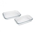 Set 2 vase dreptunghiulare Marinex, sticla temperata, 2.2 L + 2.9 L