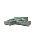Coltar extensibil stanga 4 locuri ELTAP, Ov45, Ottavio, 275x180x85 cm, lemn/poliester, verde menta/gri inchis