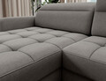 Coltar extensibil stanga 4 locuri ELTAP, LT-04RAQ, Berrto, 306x165x100 cm, lemn/poliester, gri inchis
