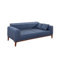 Canapea extensibila cu 3 locuri, Unique Design, 867UNQ1367, Lemn de carpen, Albastru inchis