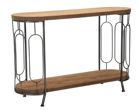 Consola New Mexico, Mauro Ferretti, 120 x 40 x 80 cm, fier/MDF, maro/gri 120