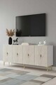 Consola, Hanah Home, Ayshe 180, 180x75x32 cm, White / Travertine / Gold