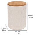 Recipient depozitare cu capac, Wenko, Maya, 1.3 L, 13 x 17 x 13 cm, ceramica/bambus