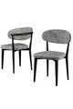 Set scaune 6 piese, Hanah Home, Onex, Gri/Negru