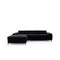 Coltar extensibil stanga 3 locuri ELTAP, LT-10VE, Grayson, 278x205x92 cm, lemn/poliester, negru