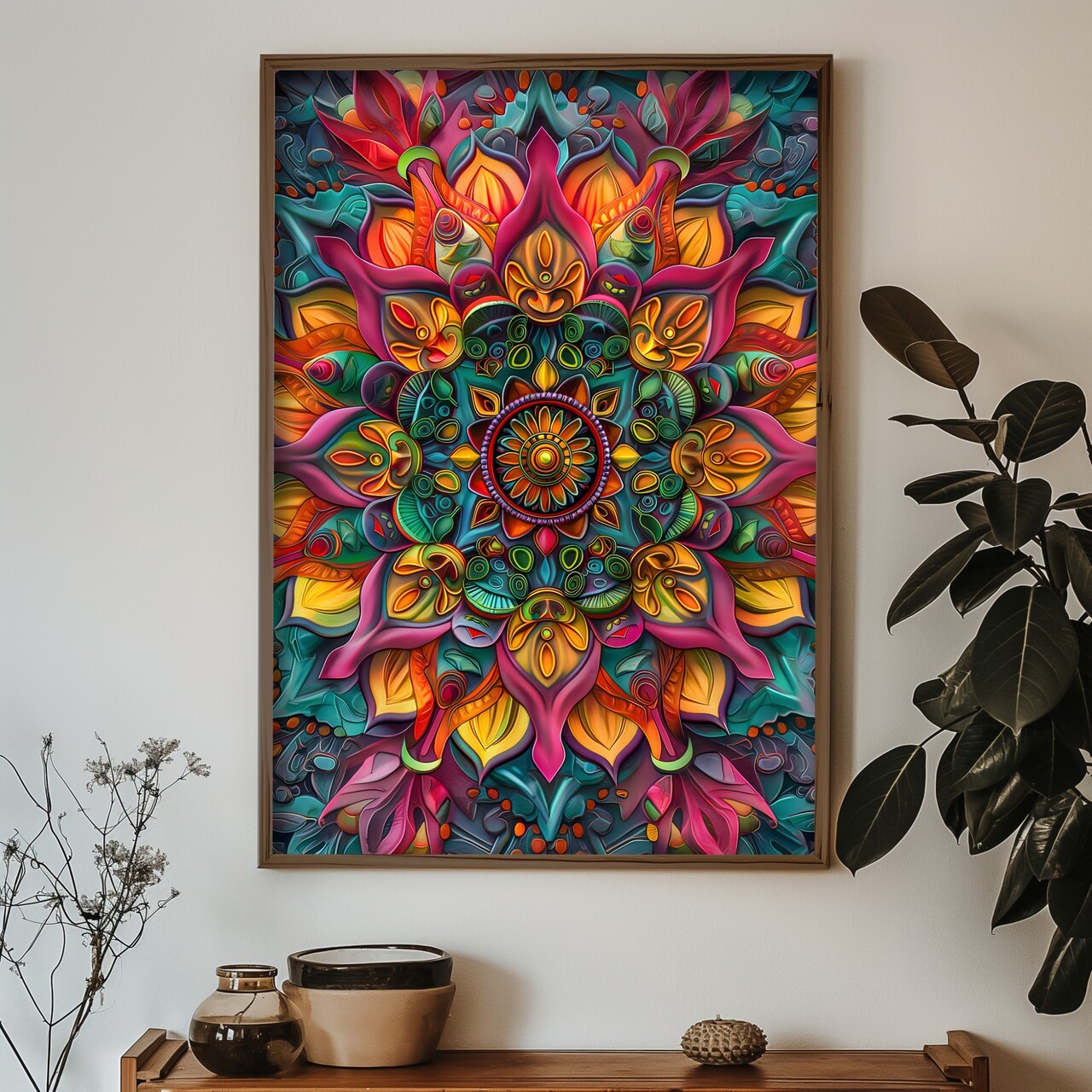 Tablou decorativ, GE068-L, Lemn, Multicolor