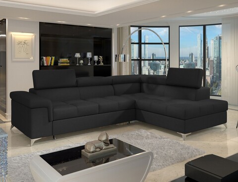 Coltar extensibil dreapta 4 locuri ELTAP, ERI-14, Eridano, 275x202x88 cm, lemn/poliester, negru