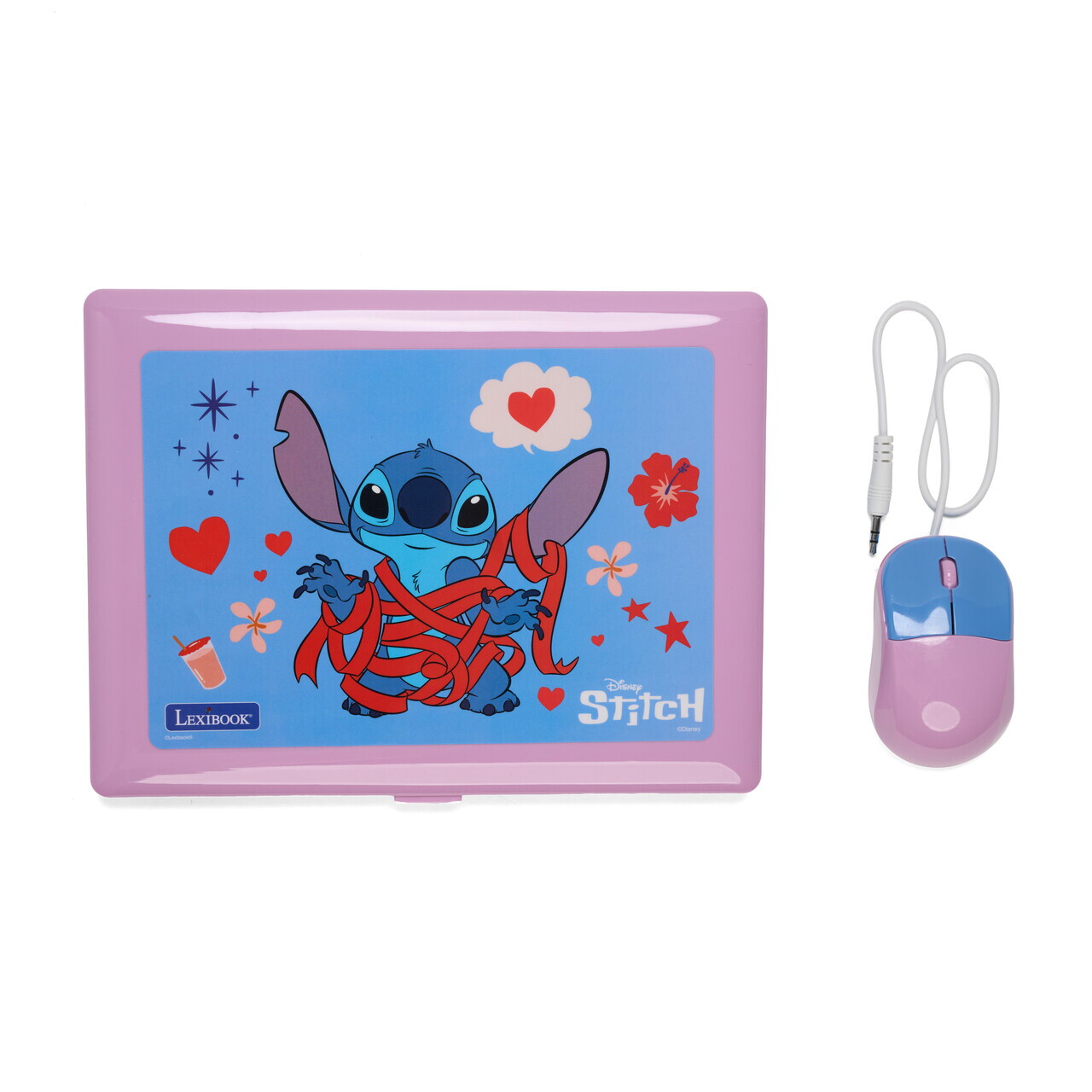 Laptop educational bilingv Ro/En pentru copii Stitch, LEXIBOOK, 5.1x9.7 cm, roz/albastru - imagine 3