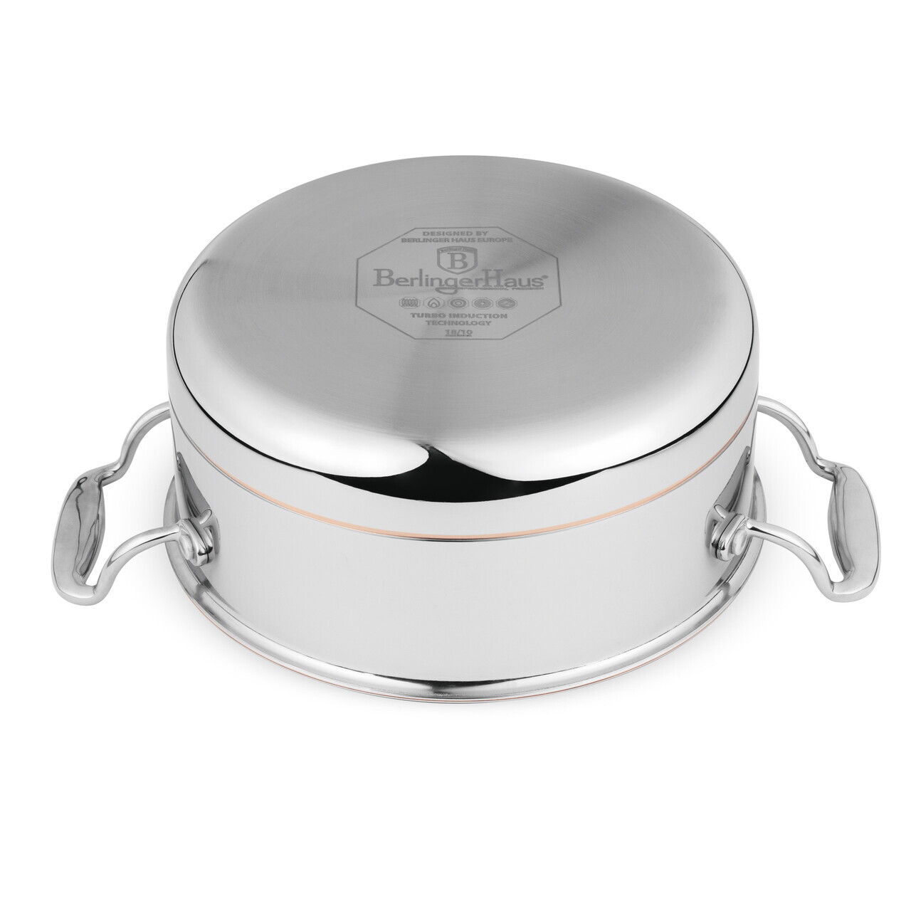 Oala cu capac Berlinger Haus, Copper Touch, 20 cm, inox/aluminiu, argintiu - imagine 6