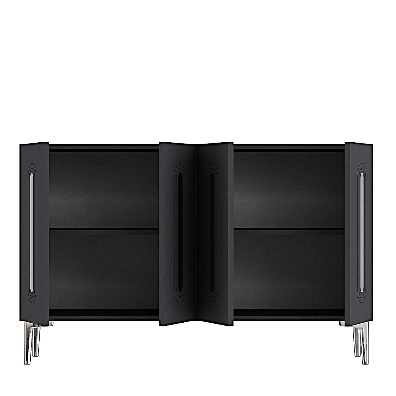 Consola, Hanah Home, Rany 120, 120x75x32 cm, Antracit / Argintiu - view 5