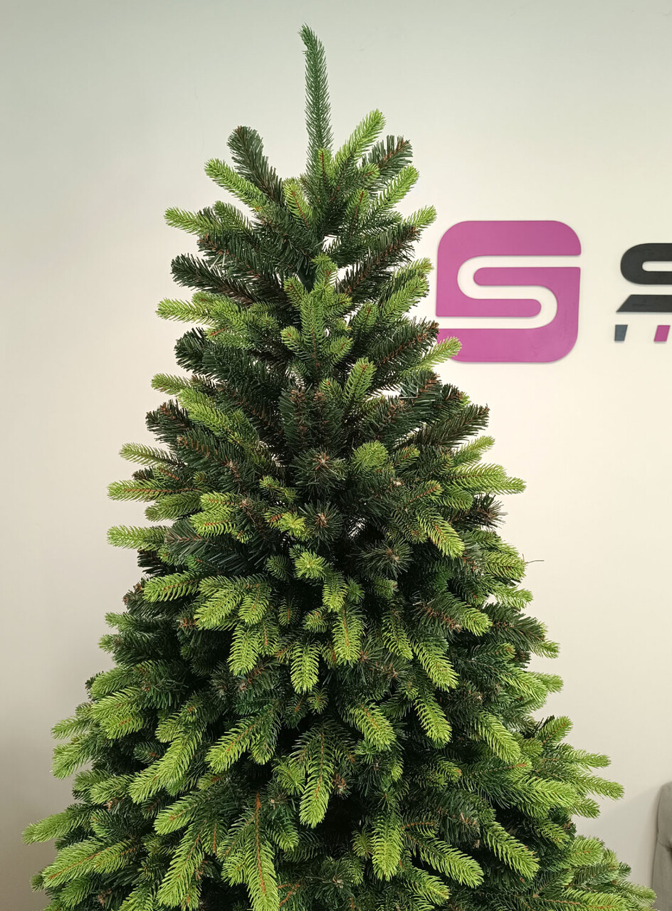 Brad artificial Christmas Deluxe by Sersimo, Carpati cu varfuri verzi, 2D+3D, 210cm — imaginea 15