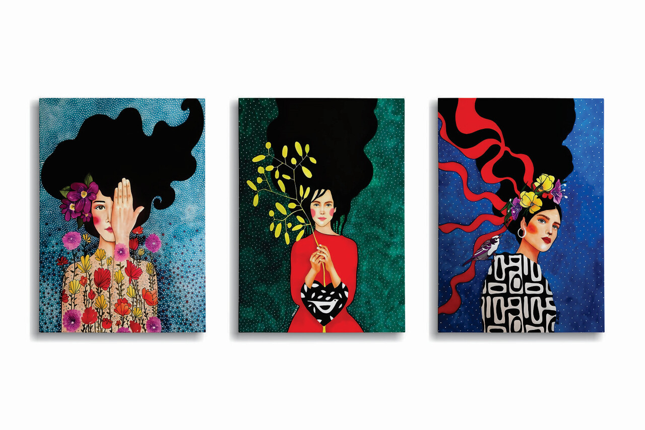 Set 3 tablouri decorative, UDC10, Canvas imprimat, Multicolor - view 3
