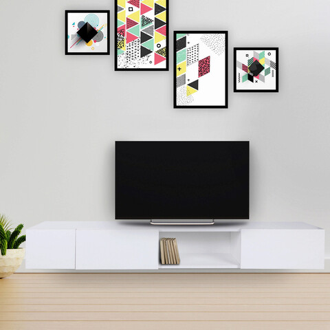 Comoda tv, mod design, wagna, 180x30x25 cm, alb
