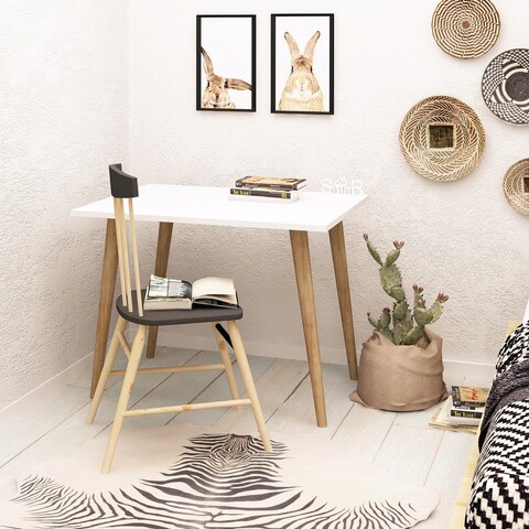 Birou, mod design, lery, 80x74x60 cm, alb