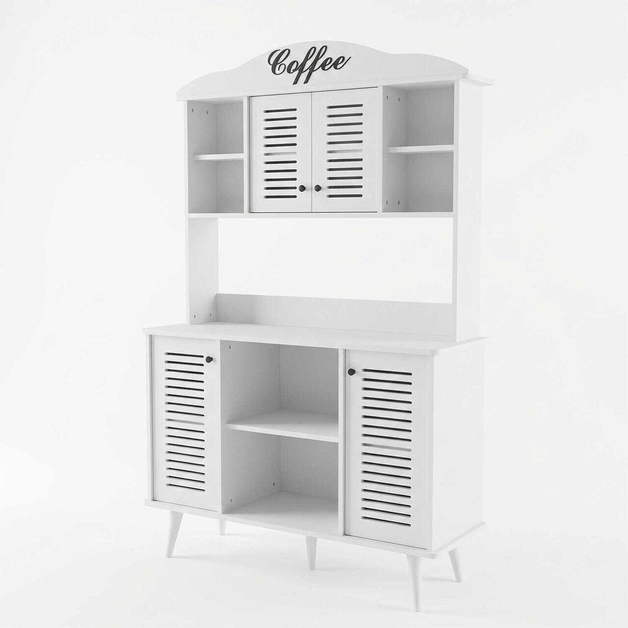 Dulap de bar pentru cafea, Hanah Home, Avior 120, 120x170x40 cm, MDF, Alb - view 4