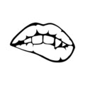 Decoratiune de perete, Lips, Metal, Dimensiune: 69 x 42 cm, Negru