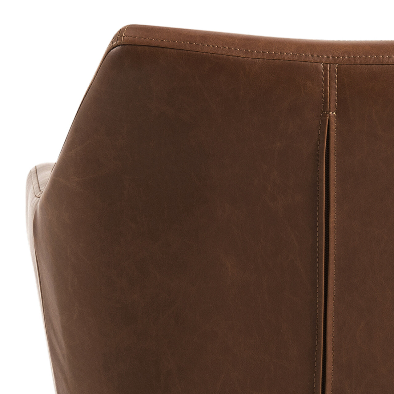 Scaun de birou Nora, Actona, 58x58x91 cm, rotativ, piele ecologica/otel, brandy - view 4