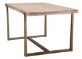 Masa dining Ankara, Mauro Ferretti, 150x90x78 cm, MDF/fier, maro/auriu