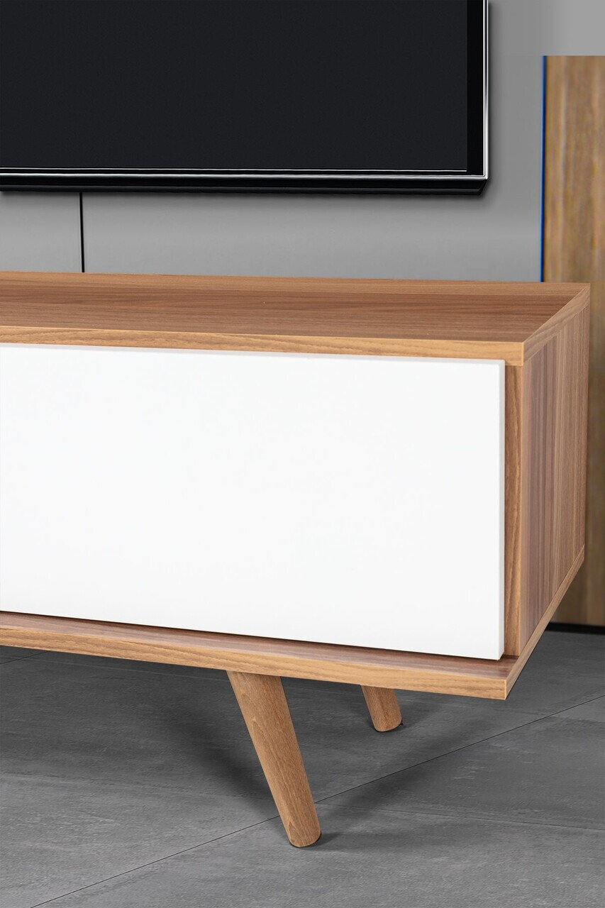 Comoda TV, Hanah Home, Ela 3333, 130x47x35 cm, PAL, Nuc/Alb — imaginea 5