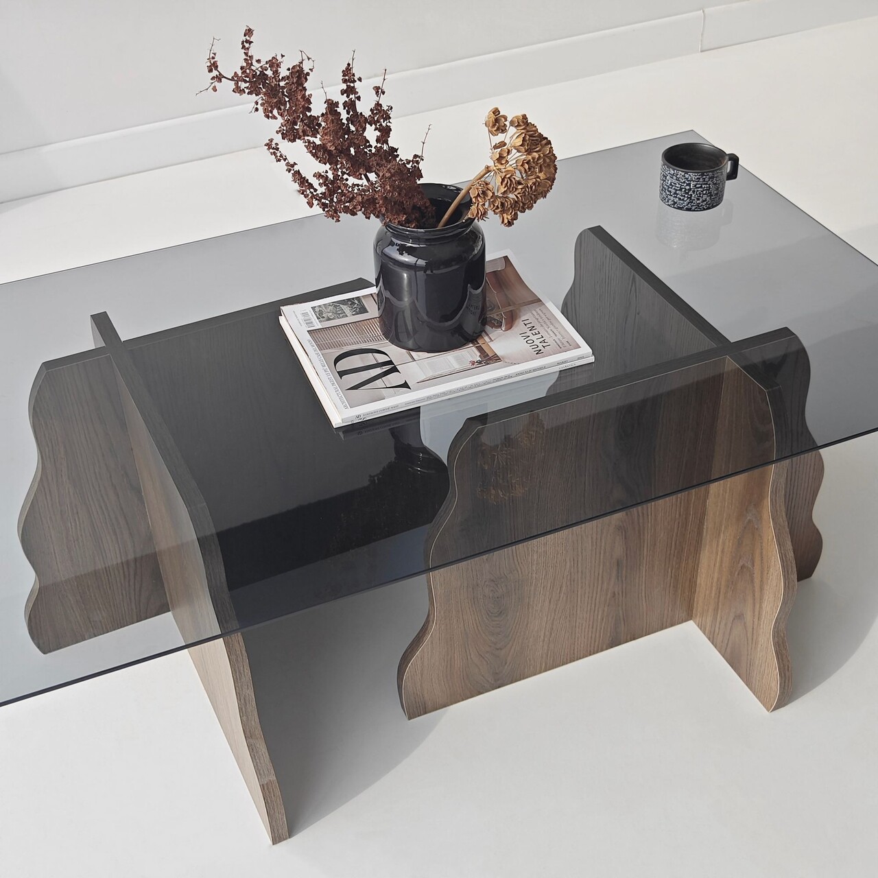 Masuta de cafea, Hanah Home, Canyon, 105x40x65 cm, Nuc / Fume - view 8